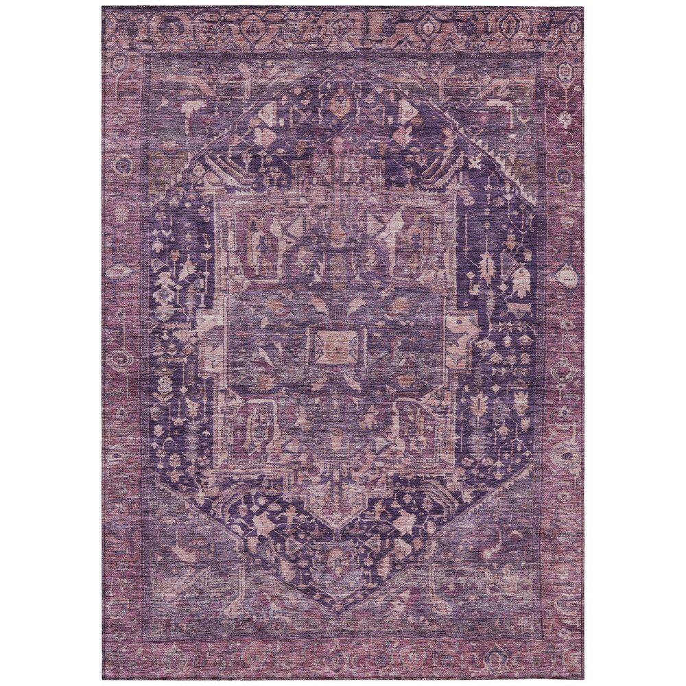 Chantille Machine Washable Indoor/Outdoor Abstract ACN1240 Eggplant 5 ft. x 7 ft. 6 in. Area Rug - Hercitys