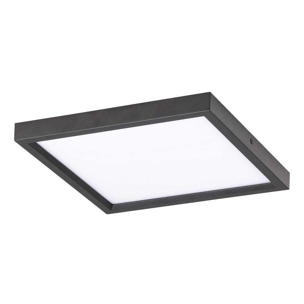 Vantage 11 in. square 1-Light Black LED Flush Mount with Acrylic Diffuser - Hercitys