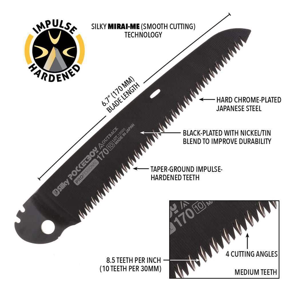 Pocketboy Professional 6.7 in. Medium Teeth Outback Edition Pruning Saw Replacement Blade Only - Hercitys