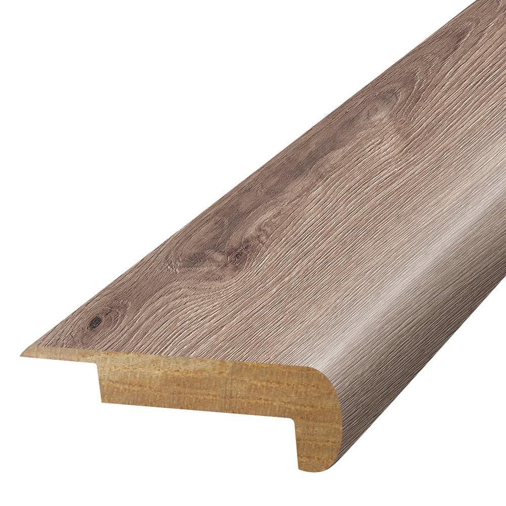 Ceramic  0.75 in. T x 2.37 in. W x 78.7 in. L Textured Wood Look Laminate Moulding/Trim Stair Nose Molding - Hercitys