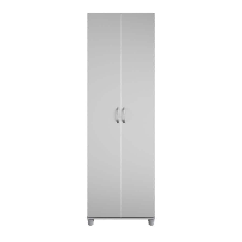 Lonn 23.7 in. x 75 in. x 15.39 in. 2 Doors 5 Shelves Freestanding Utility Storage Cabinet in Dove Gray - Hercitys