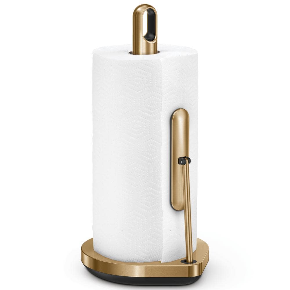 Countertop Tension Arm Paper Towel Holder, Brass Steel - Hercitys