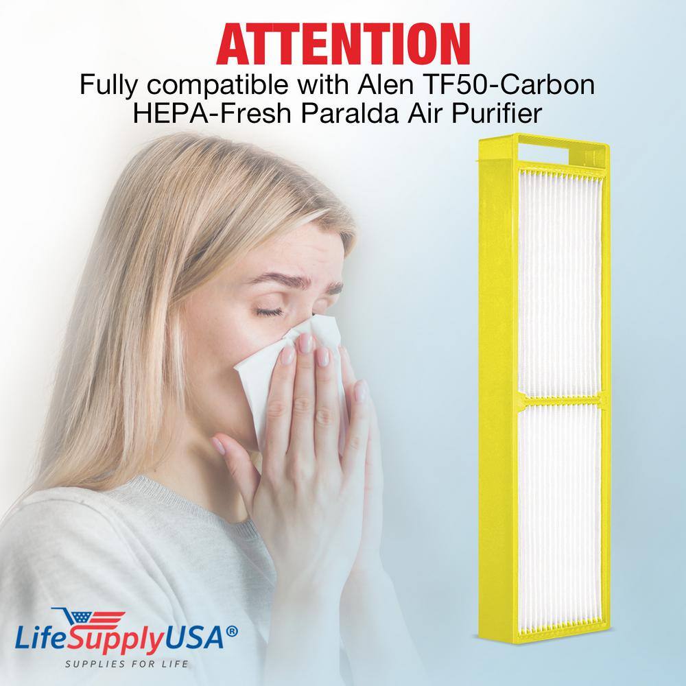 True HEPA Filter Replacement Compatible with Alen TF50-Carbon HEPA-Fresh Paralda Air Purifier - Hercitys