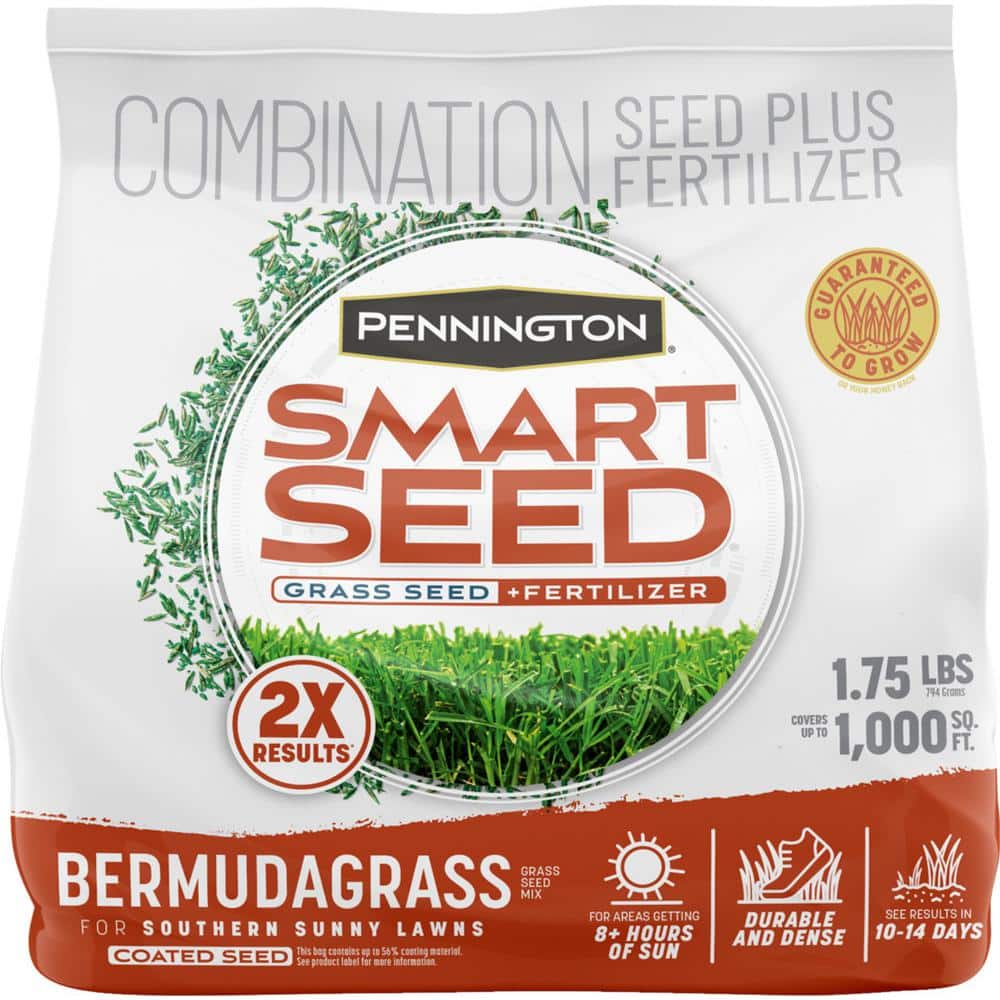 Smart Seed Bermudagrass 1.75 lb. 1,000 sq. ft. Grass Seed and Lawn Fertilizer - Hercitys