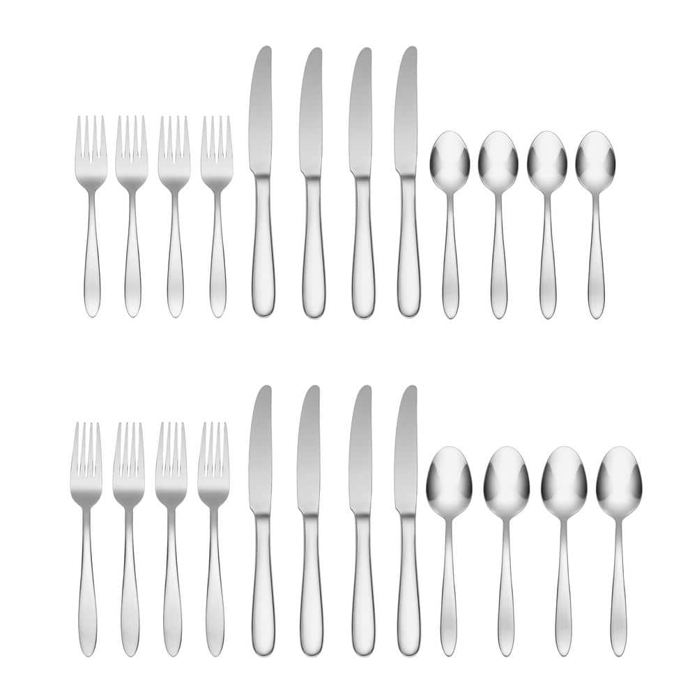 Mooncrest 20-Piece Silver 18/0-Stainless Steel Flatware Set (Service For 4) - Hercitys