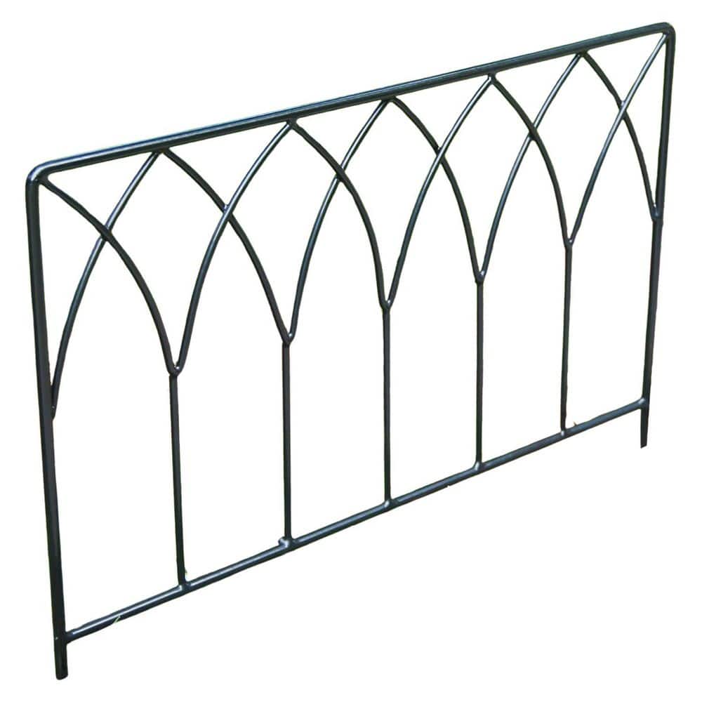 Decorative Fence Metal Garden Fence Set 16 in. x 7.5ft Panel Sturdy Iron Edging Animal Barrier Border 5 Pack - Hercitys