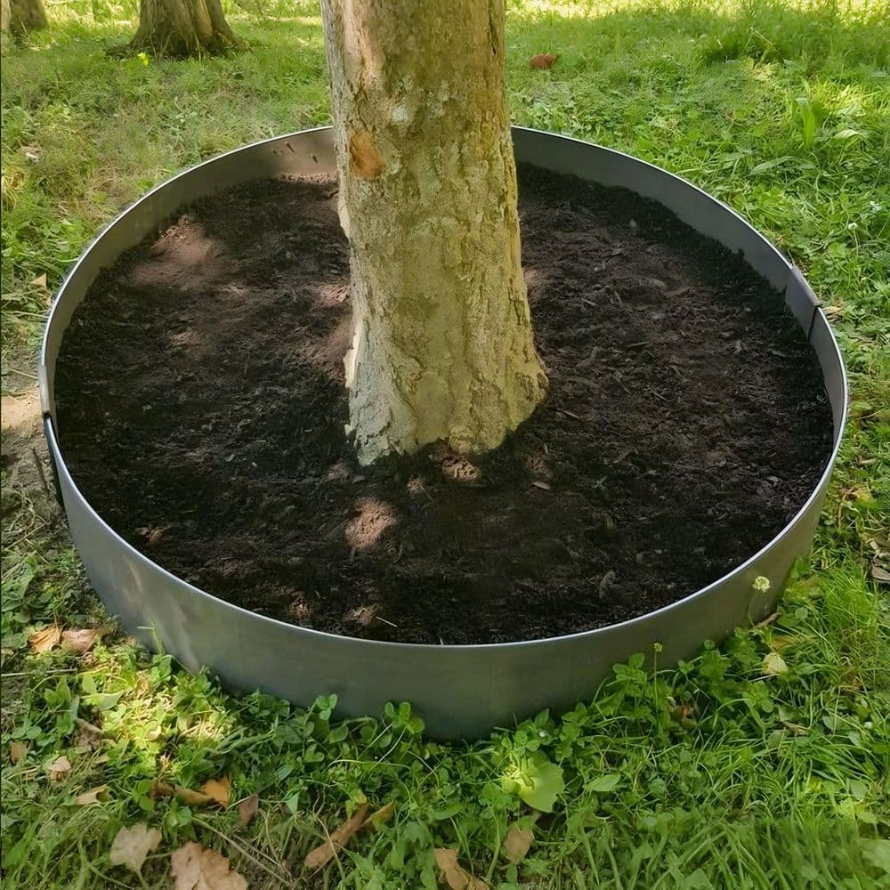 6-Pack 40 x 0.04 x 8 in. Galvanized Steel Garden Landscape Edging with 10 Stakes, Quartz Gray - Hercitys