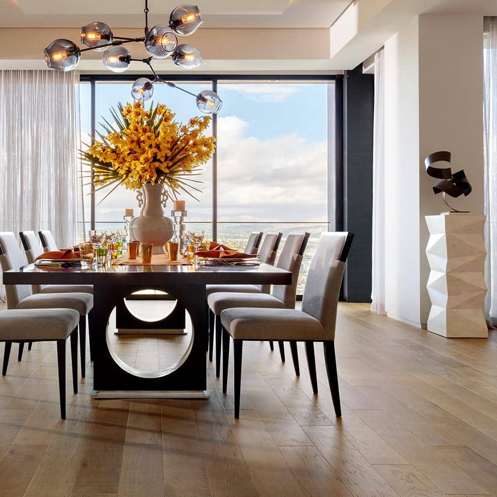 Bayside Hickory 3/8 in. T x 6.5 in. W Click Lock Wire Brushed Engineered Hardwood Flooring (23.6 sq. ft./case) - Hercitys