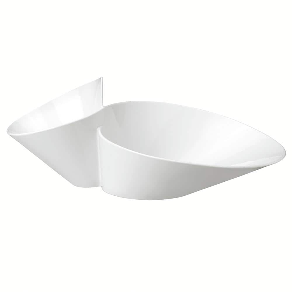 New Wave White Porcelain Chip and Dip Bowl - Hercitys