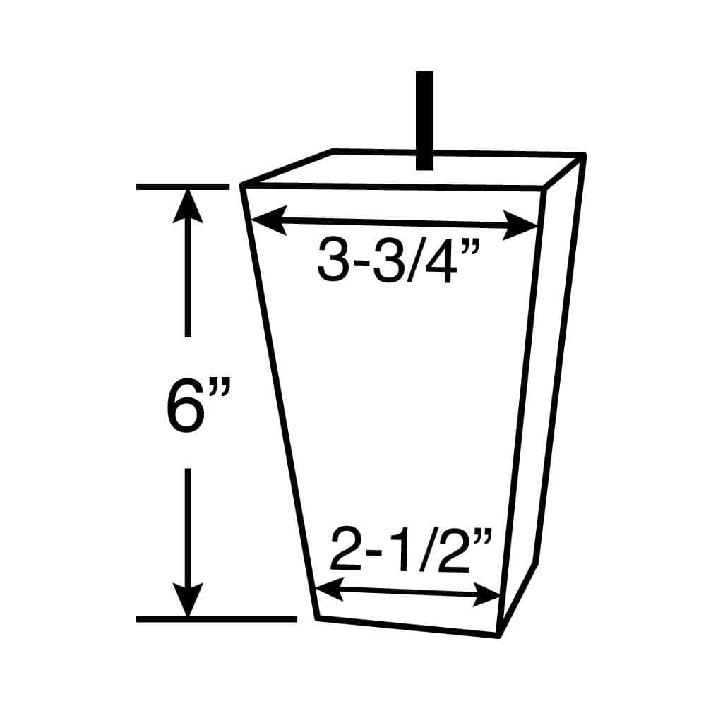 6 in. x 3-3/4 in. Unfinished Solid Hardwood Square Bun Foot - Hercitys
