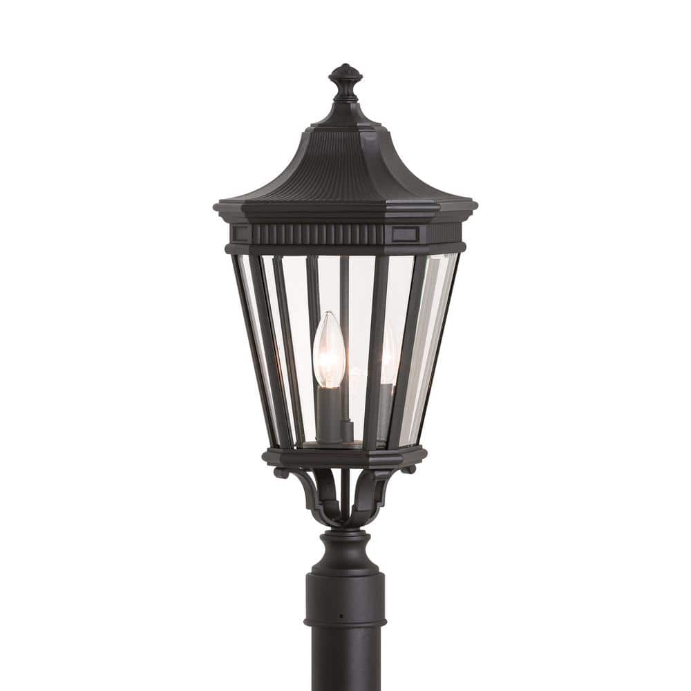 Cotswold Lane 3-Light Black Outdoor Post - Hercitys
