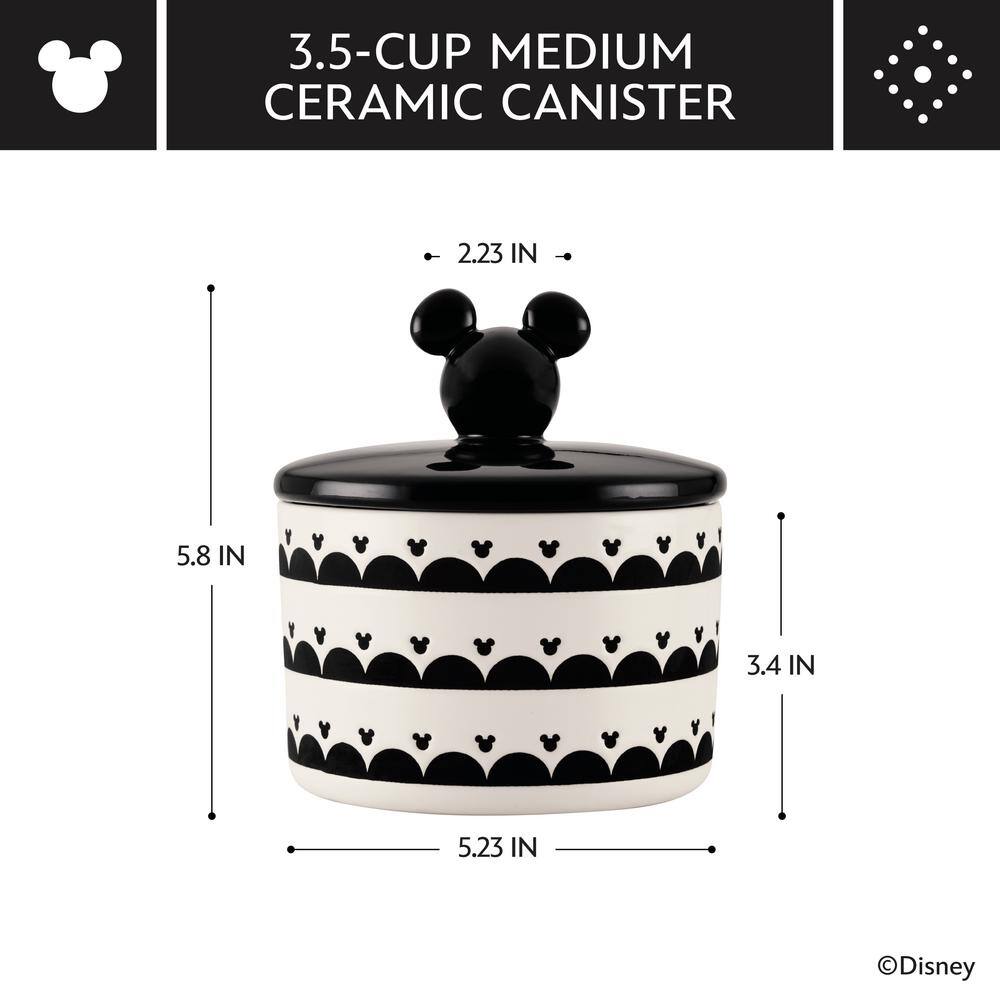Monochrome Medium Ceramic Canister with Lid, 3.5 Cup, Black - Hercitys