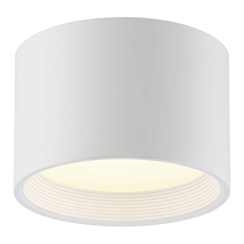 Reel 8 in. Transitional White Integrated LED Flush Mount - Hercitys