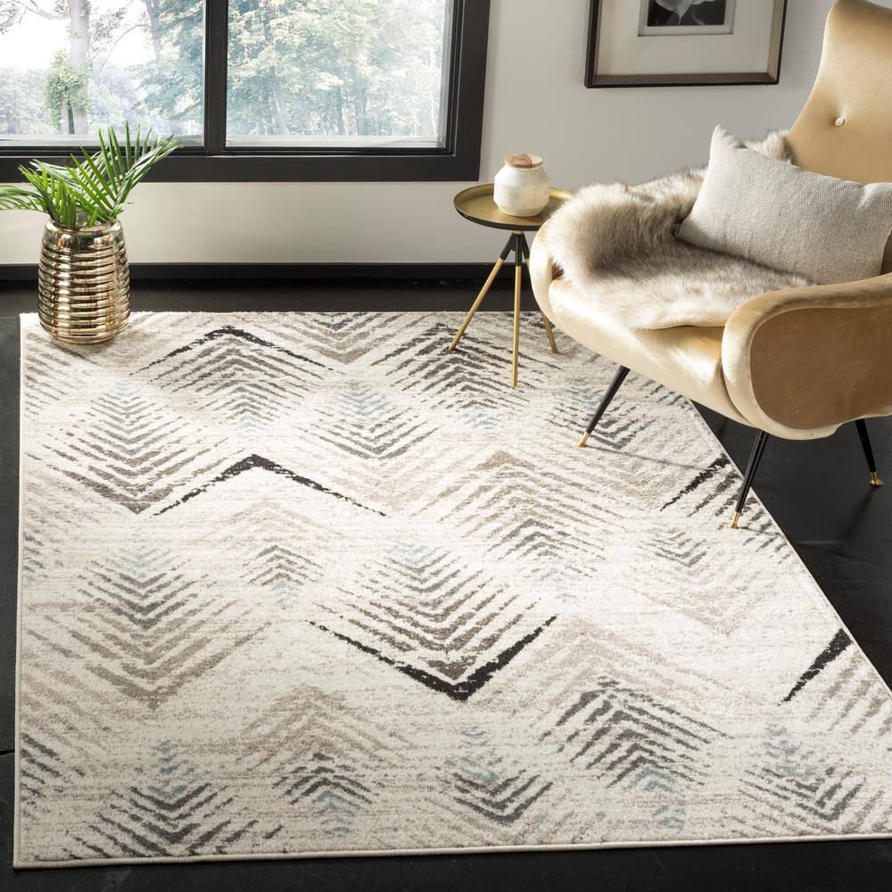 Amsterdam Cream/Beige 9 ft. x 12 ft. Geometric Area Rug - Hercitys