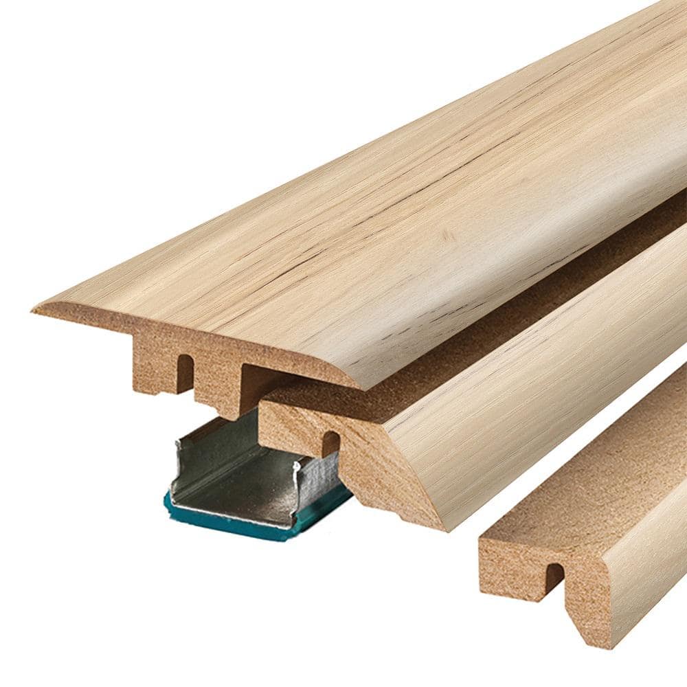 Acadia 0.75 in. T x 2.37 in. W x 78.7 in. L Textured Wood Look Laminate Moulding/Trim 4 in 1 Molding - Hercitys