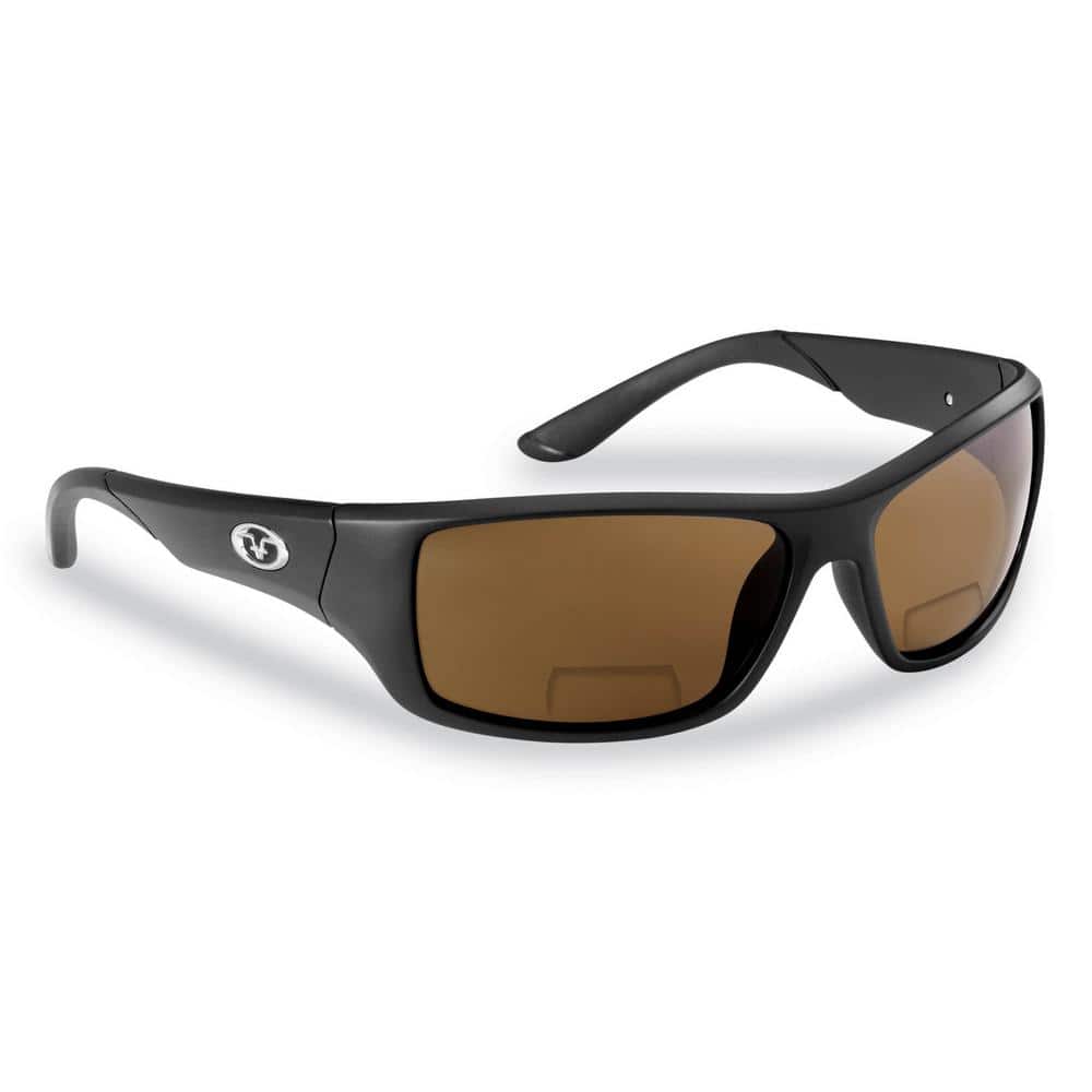 Triton Polarized Sunglasses in Black Frame with Amber Lens Bifocal Reader 200 - Hercitys