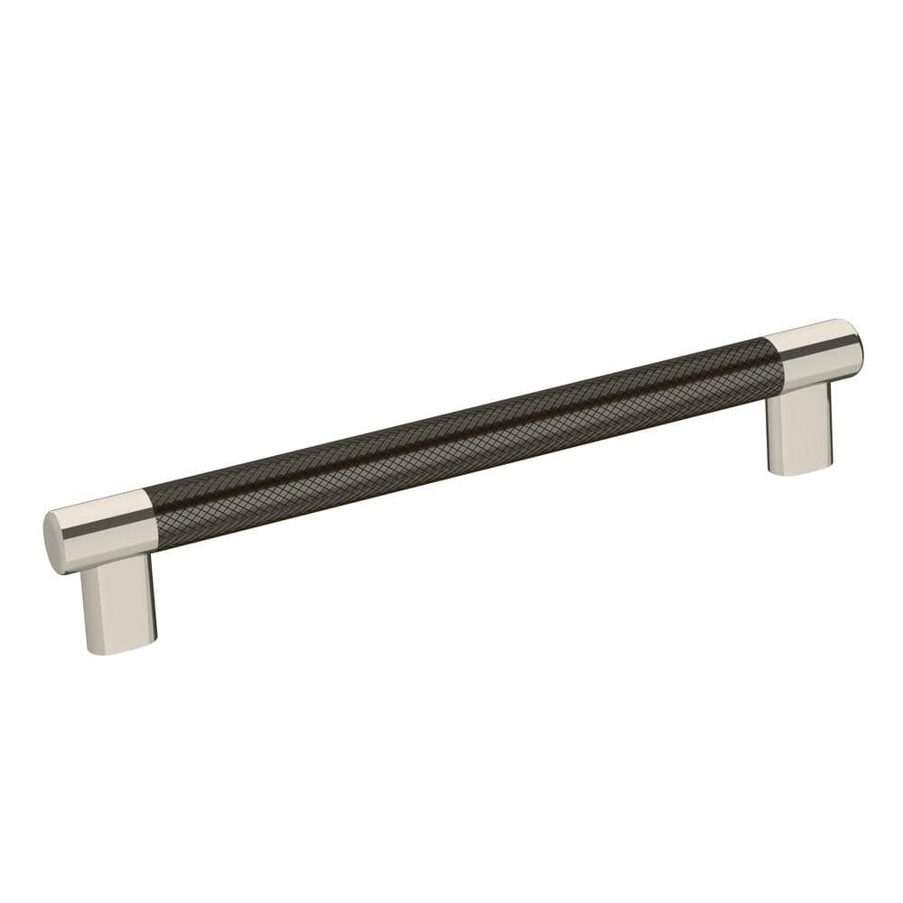 Esquire 8 in. (203mm) Modern Polished Nickel/Gunmetal Bar Cabinet Pull - Hercitys