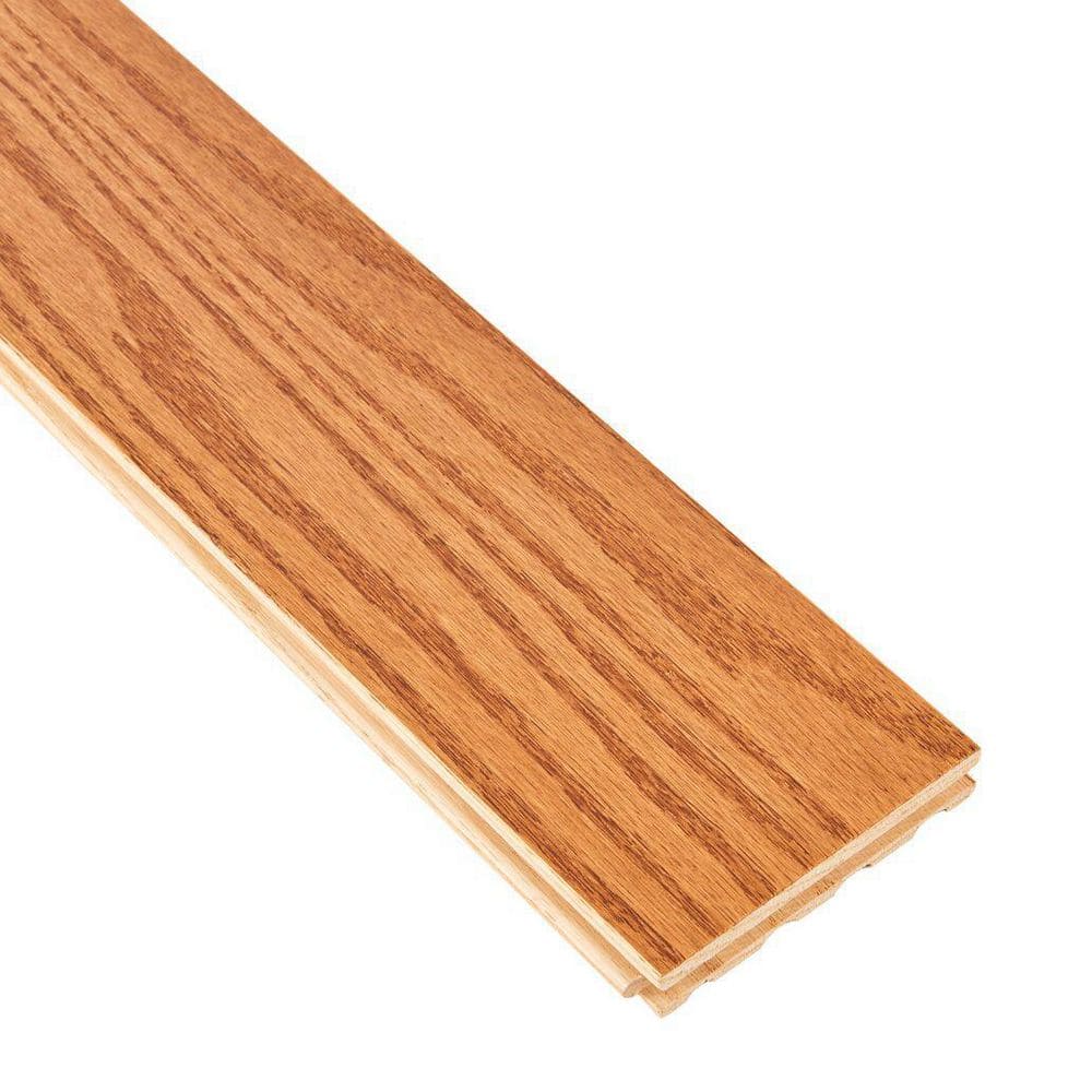 Plano Low Gloss Gunstock Oak 3/4 in. T x 4 in. W Smooth Solid Hardwood Flooring (18.5 sq.ft./ctn) - Hercitys