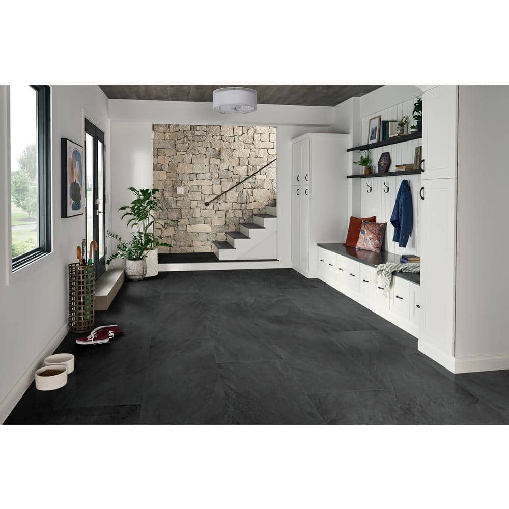Midnight Montage 2 cm. x 24 in. x 48 in. Matte Porcelain Stone Look Paver Tile (56 sq. ft./pallet) - Hercitys