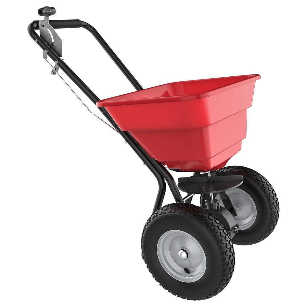 80 lbs. Capacity Walk-Behind Broadcast Fertilizer Spreader, Garden Seeder for Seed,Fertilizer,Ice Melt, Pneumatic Wheels - Hercitys