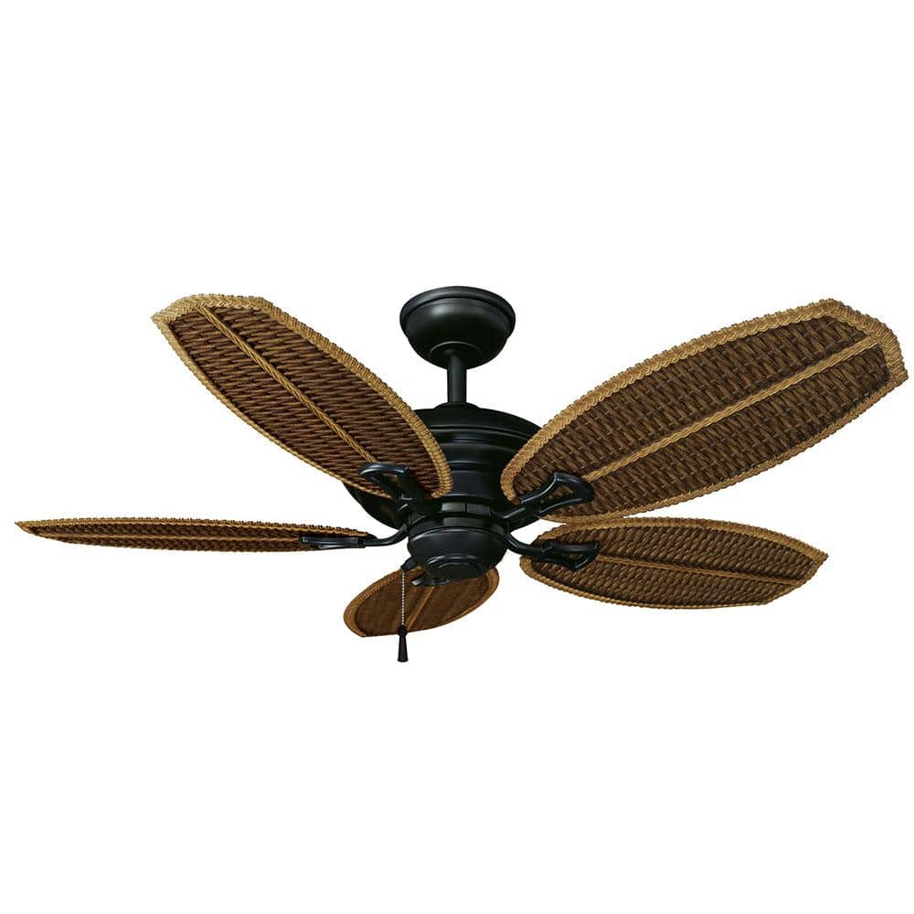 Replacement Single Multi-Tone Brown Wicker-Patterned ABS Blade for 48 in. Palm Beach Ceiling Fan - Hercitys