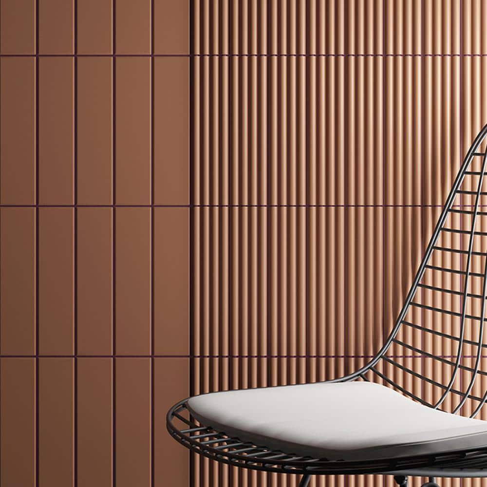 Arte 1.97 in. x 7.87 in. Matte Red Ceramic Subway Wall and Floor Tile (6.458 sq. ft./Case) (60-Pack) - Hercitys