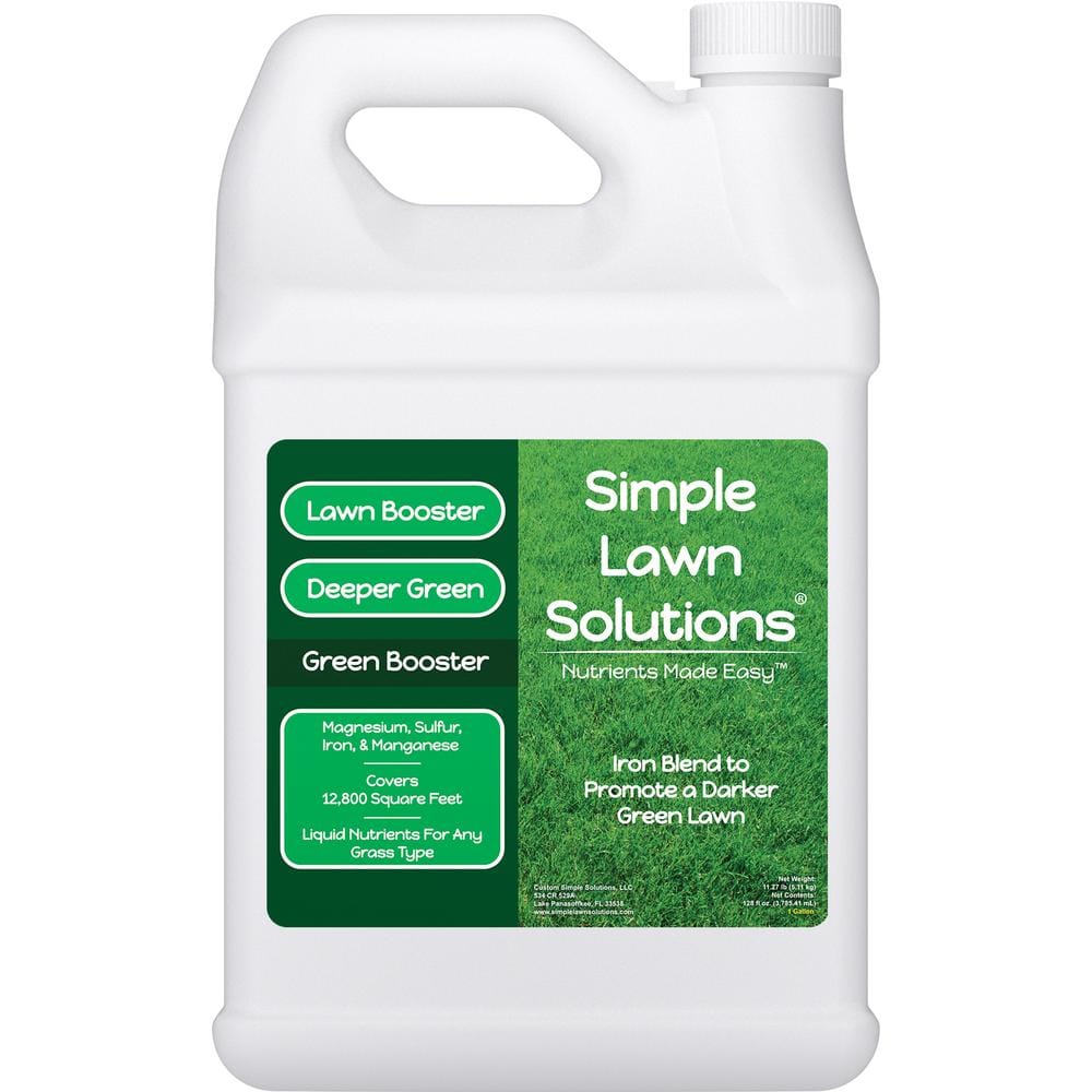 Lawn Booster 128 oz. Liquid Lawn Fertilizer Green Booster Iron 12,800 sq. ft. - Hercitys