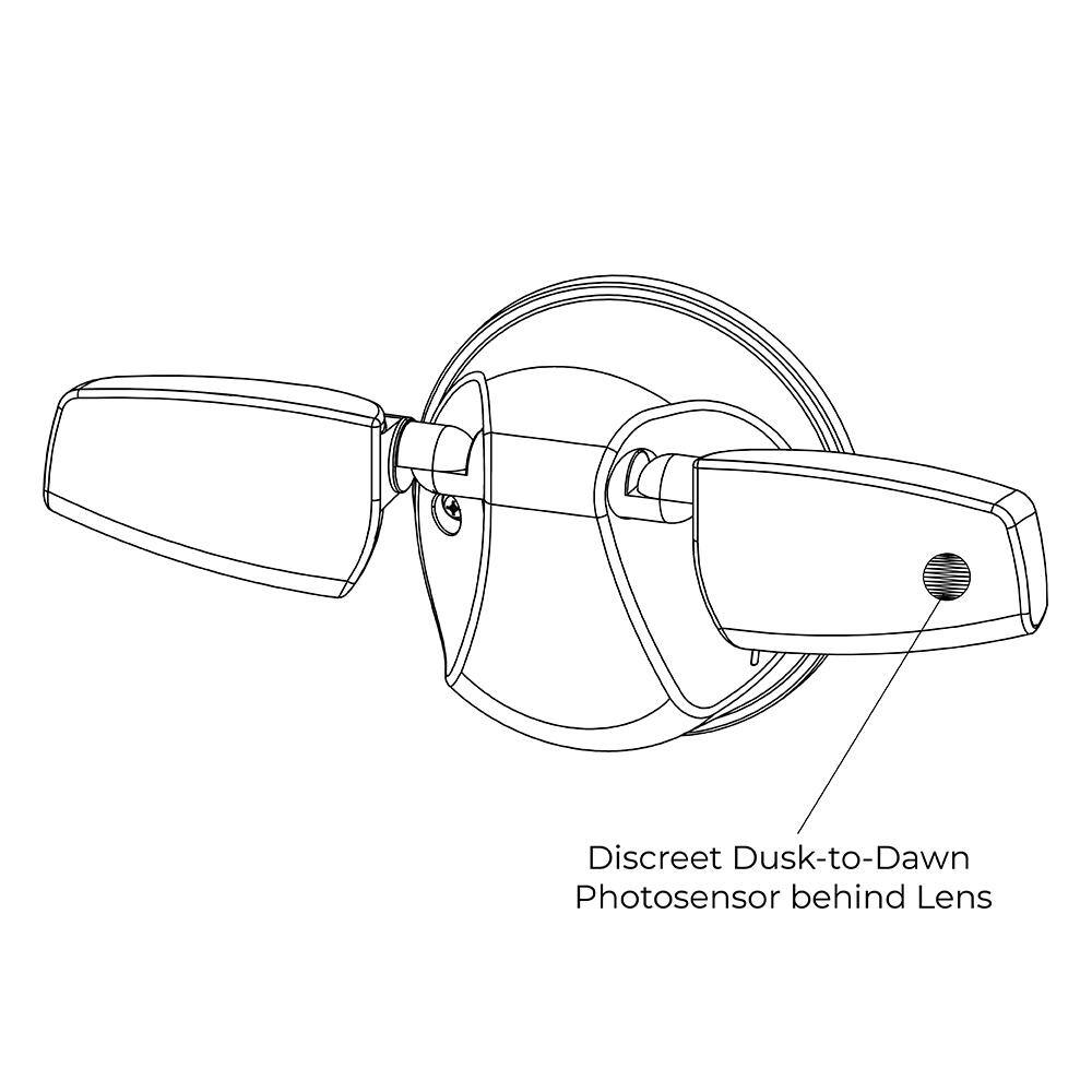 FT 60-Watt 180° White Outdoor Integrated LED Flood Light with Dusk to Dawn - Hercitys