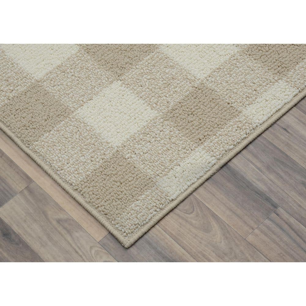 Country Living Tan/Ivory 5 ft. x 7 ft. Checker Board Area Rug - Hercitys