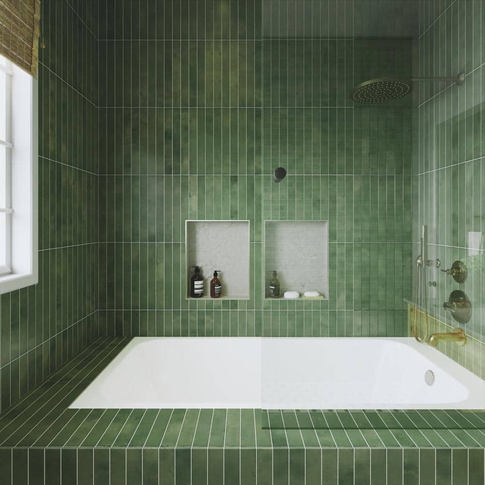 Phoenix Green 1-7/8 in. x 17-3/4 in. Porcelain Floor and Wall Tile (7.42 sq. ft./Case) - Hercitys