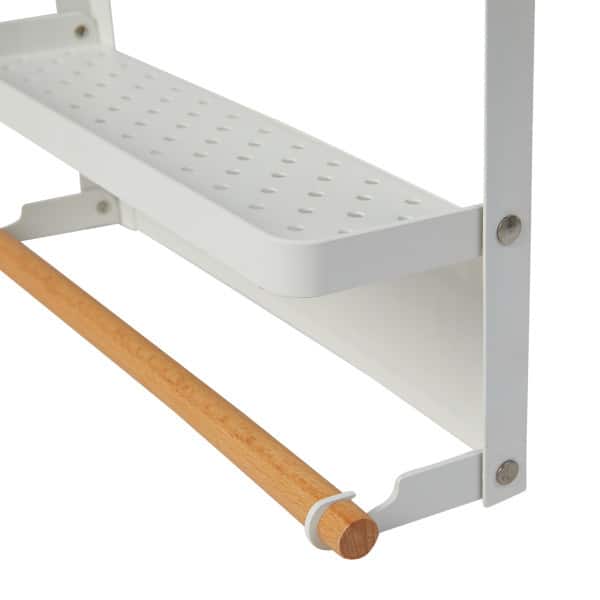 Magnetic Metal Paper Holder with 2 shelves in White - Hercitys