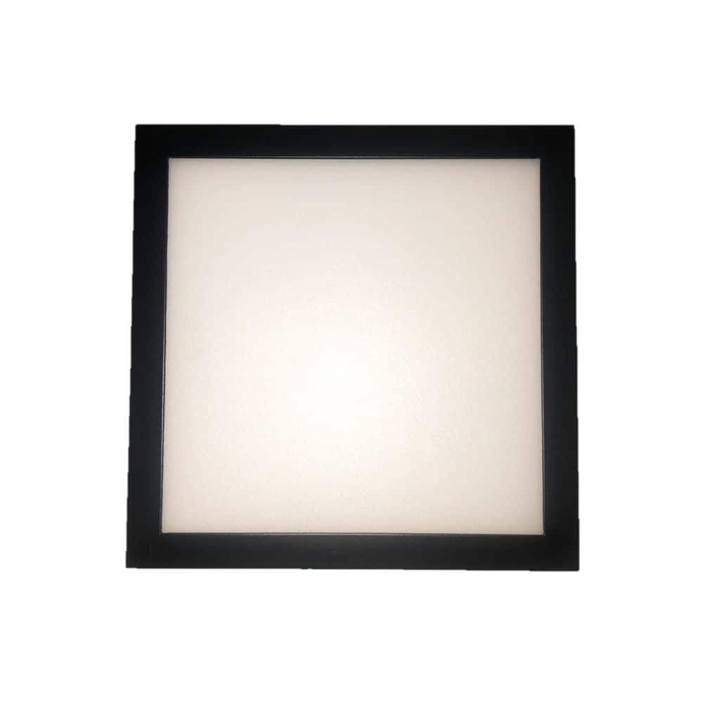 Platter 9 in. Canless 3000K New Construction or Remodel Integrated LED Recessed Light Kit with Black Trim - Hercitys
