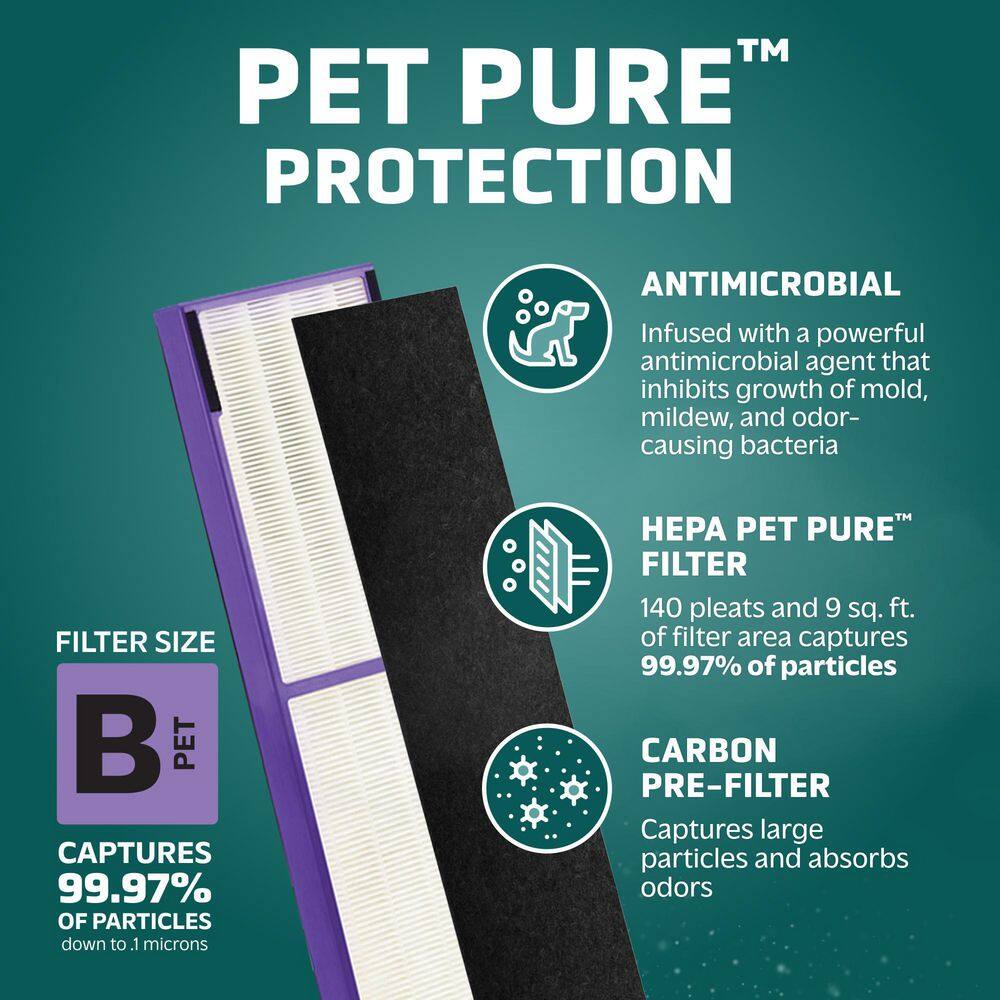 True HEPA with Pet Pure Treatment GENUINE Replacement Filter B for AC4300/AC4800/4900 Series - Hercitys