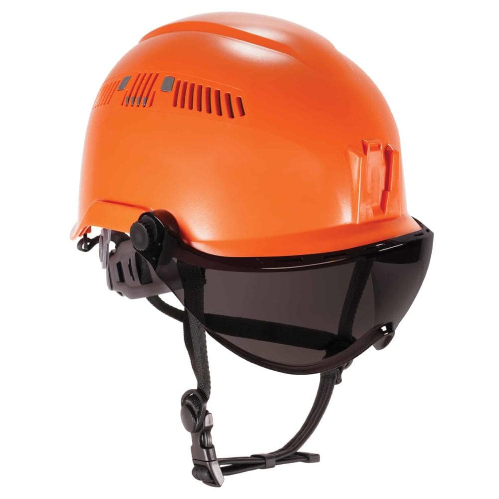 Skullerz Anti-Fog Clear Lens Orange Class C Safety Helmet with Visor - Hercitys