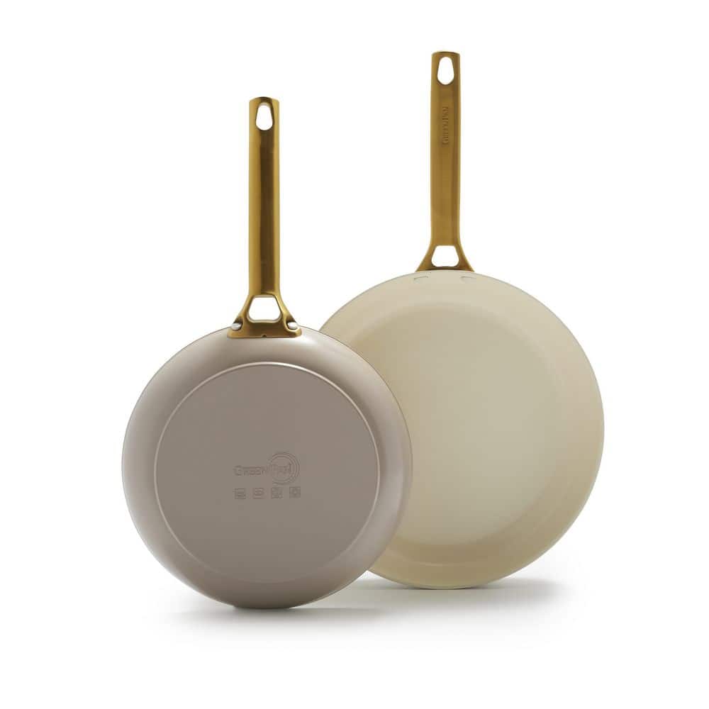 Reserve 2-Piece Heathy Ceramic Nonstick 10″ and 12″ Frying Pan Set in Taupe - Hercitys