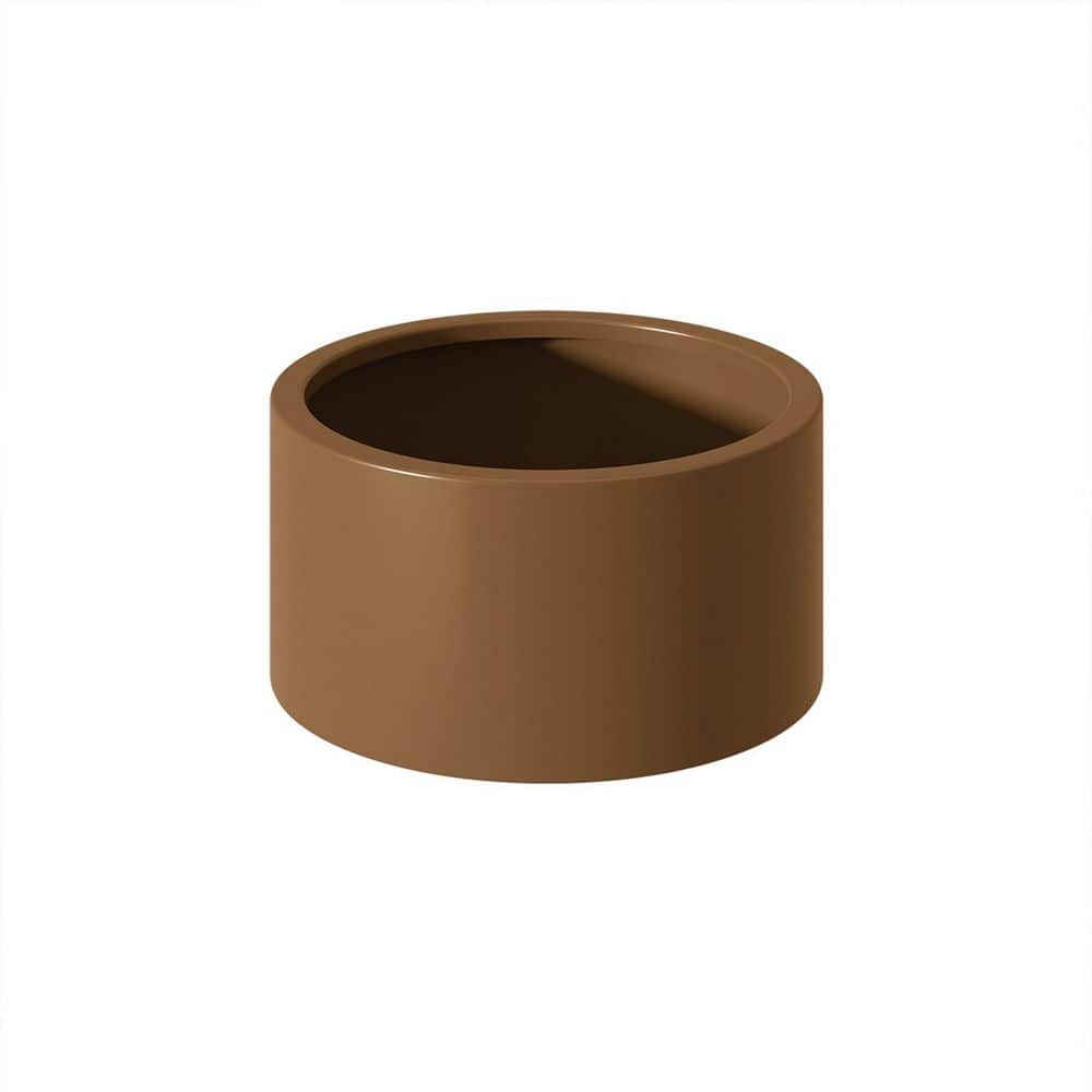 Heavy-Duty 15.5 in. Dia. x 12 in. H Brown Corten Steel Round Outdoor Planter Box with Open Base Drainage (1-Pack) - Hercitys