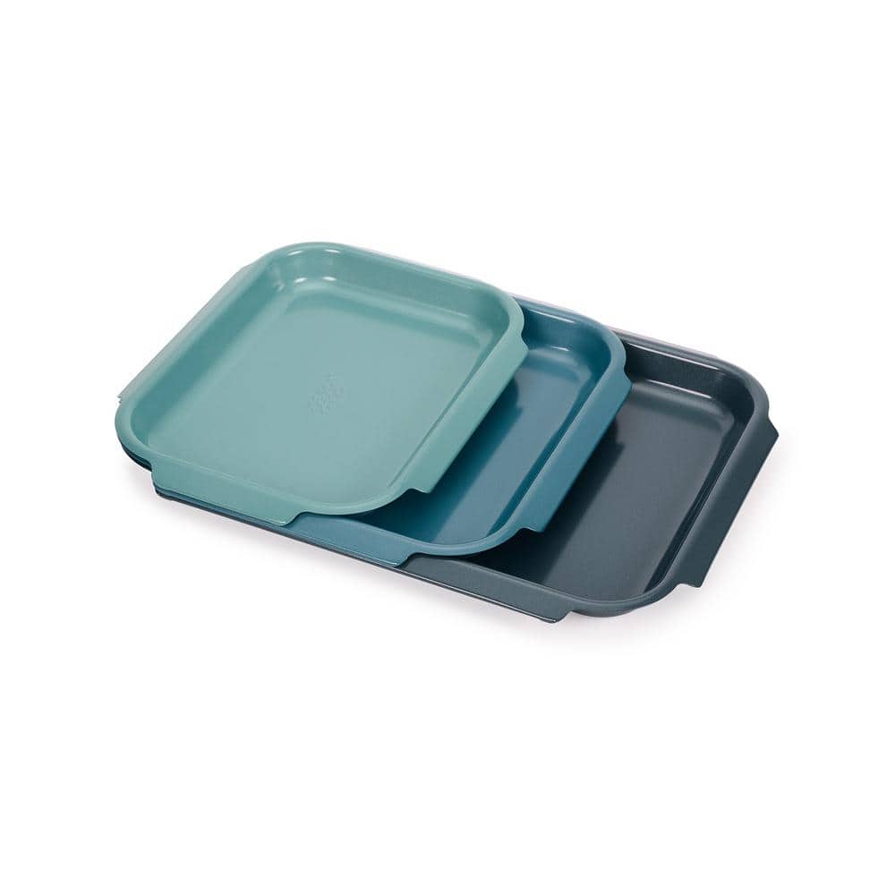 Nest Bake 3-Piece Non-Stick Baking Tray Set with Easy Pull Handles - Hercitys