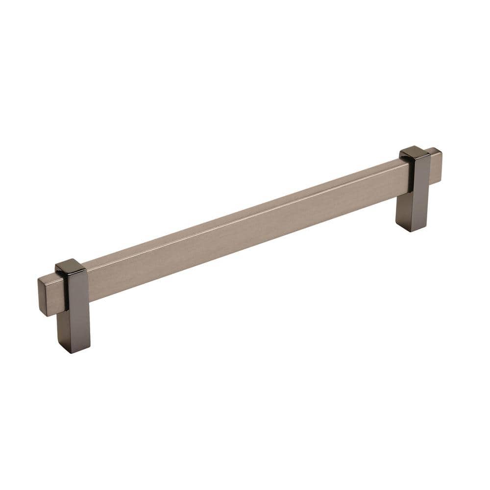 Mulino 7-9/16 in. (192mm) Modern Black Brushed Nickel/Black Nickel Bar Cabinet Pull - Hercitys