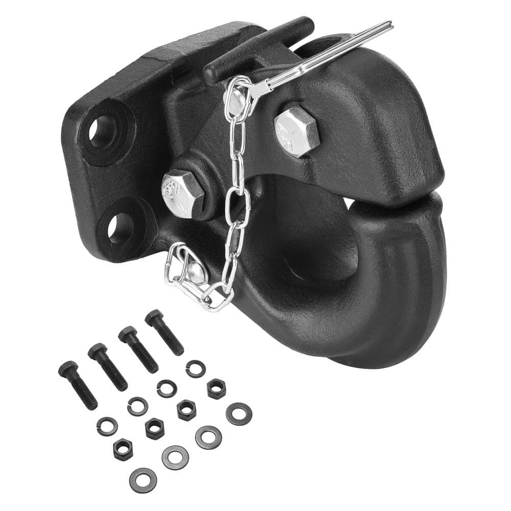 Pintle Hook, 30,000 lbs. Towing Capacity, Trailer Hitches Receiver Hook Fits for 2.5 to 3 in. Lunette Ring with Kit - Hercitys