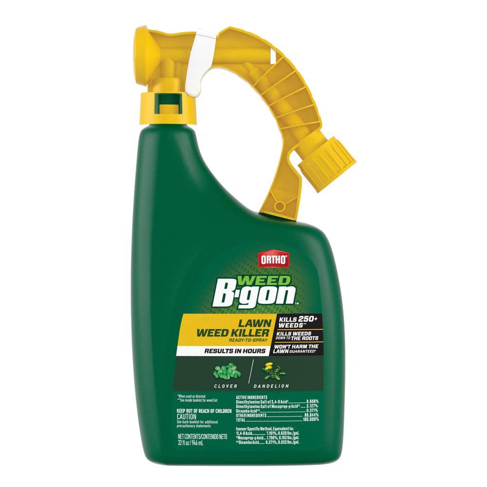 Weed B-gon Lawn Weed Killer Ready-to-Spray, 32 fl. oz., Kills Dandelion and Clover, Rainproof in 1 Hour - Hercitys