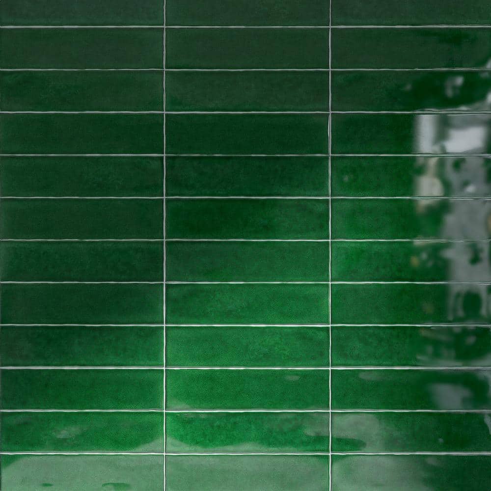 Rustic Victorian Green 2.95 in. x 11.81 in. Polished Ceramic Subway Wall Tile (10.76 sq. ft./Case) - Hercitys