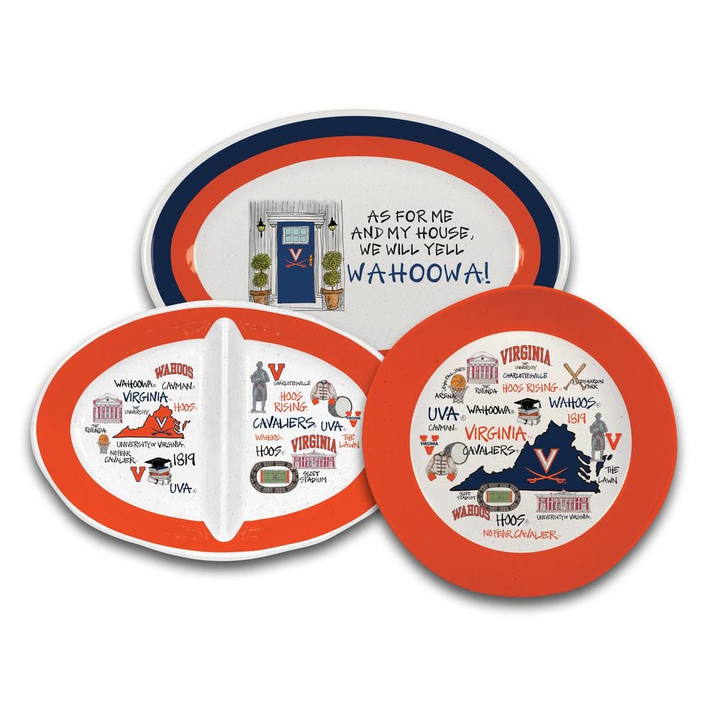 Virginia 16.5 in. Assorted Colors 2 Section Melamine Serving Platter - Hercitys