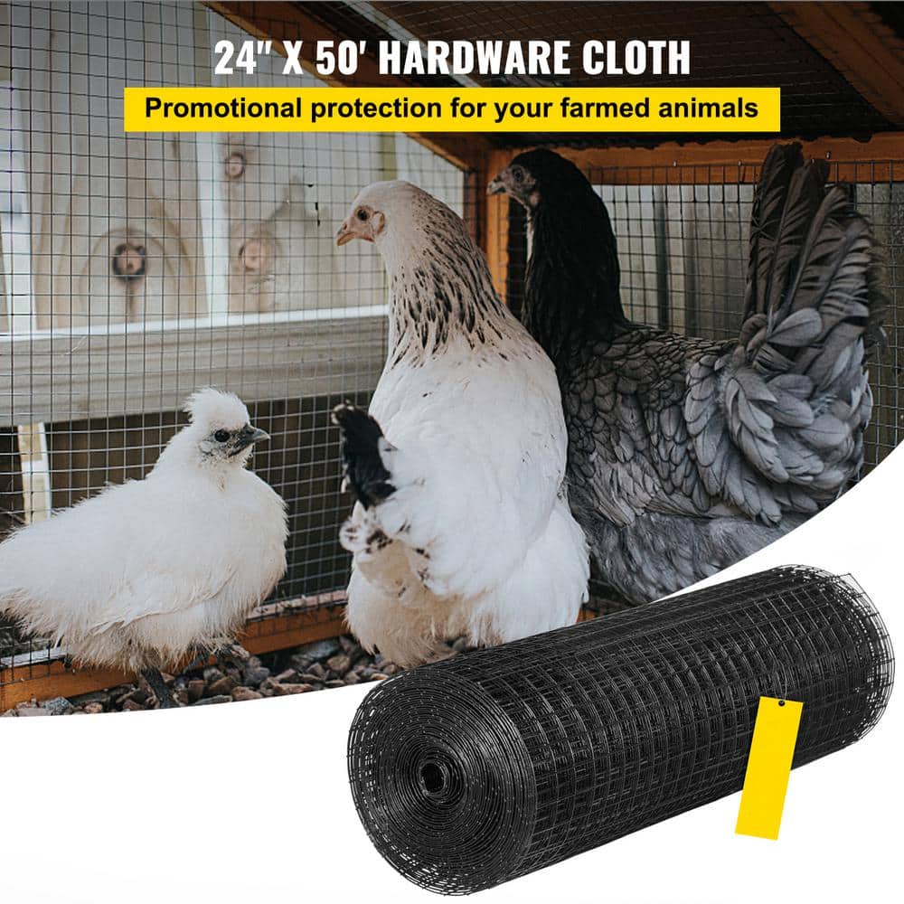 Hardware Cloth 1 in. Mesh 48 in. x 50 ft. Galvanized Vinyl Coated 16 gal. Chicken Wire Fencing, Cutting Plier - Hercitys