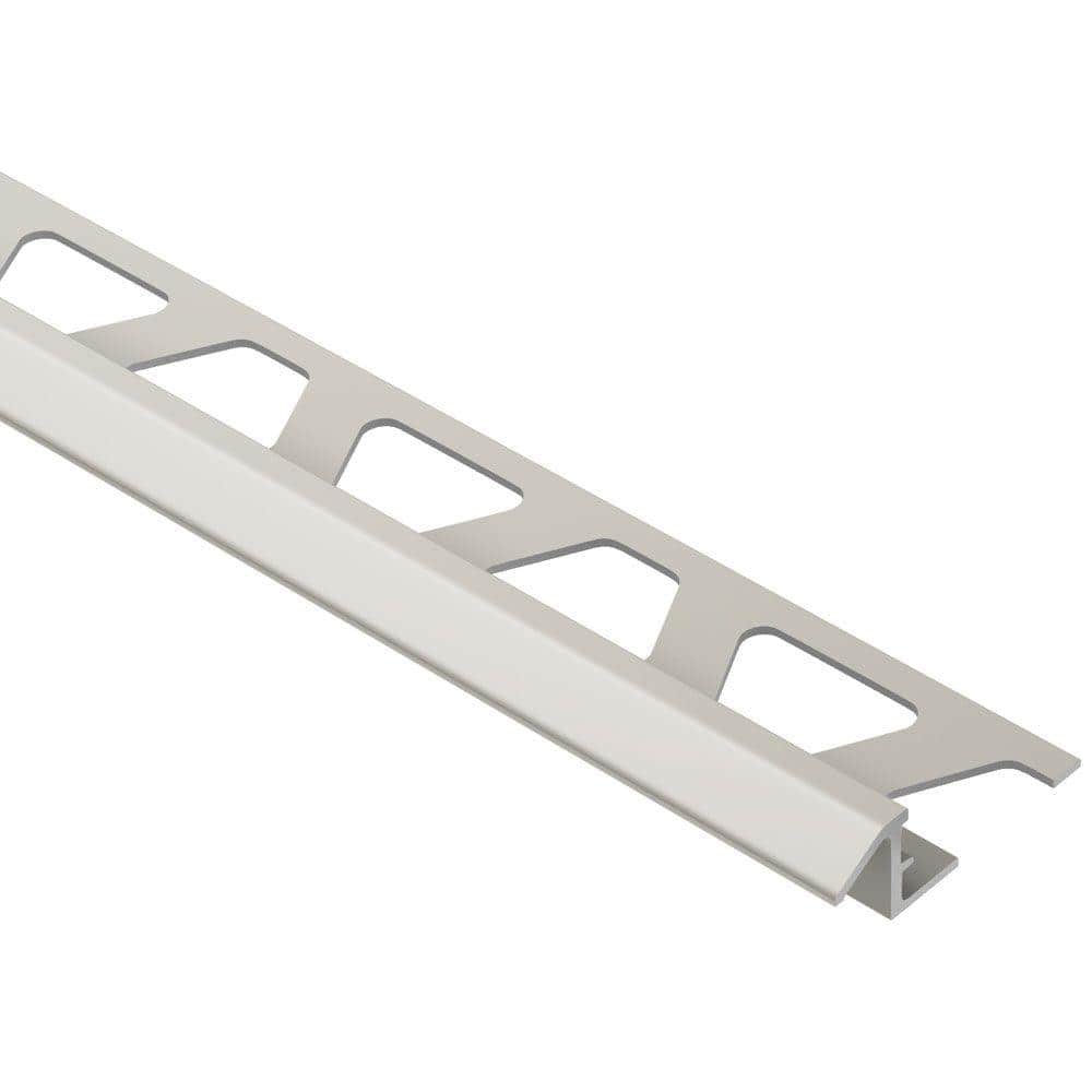 Reno-TK Satin Nickel Anodized Aluminum 3/8 in. x 8 ft. 2-1/2 in. Metal Reducer Tile Edging Trim - Hercitys