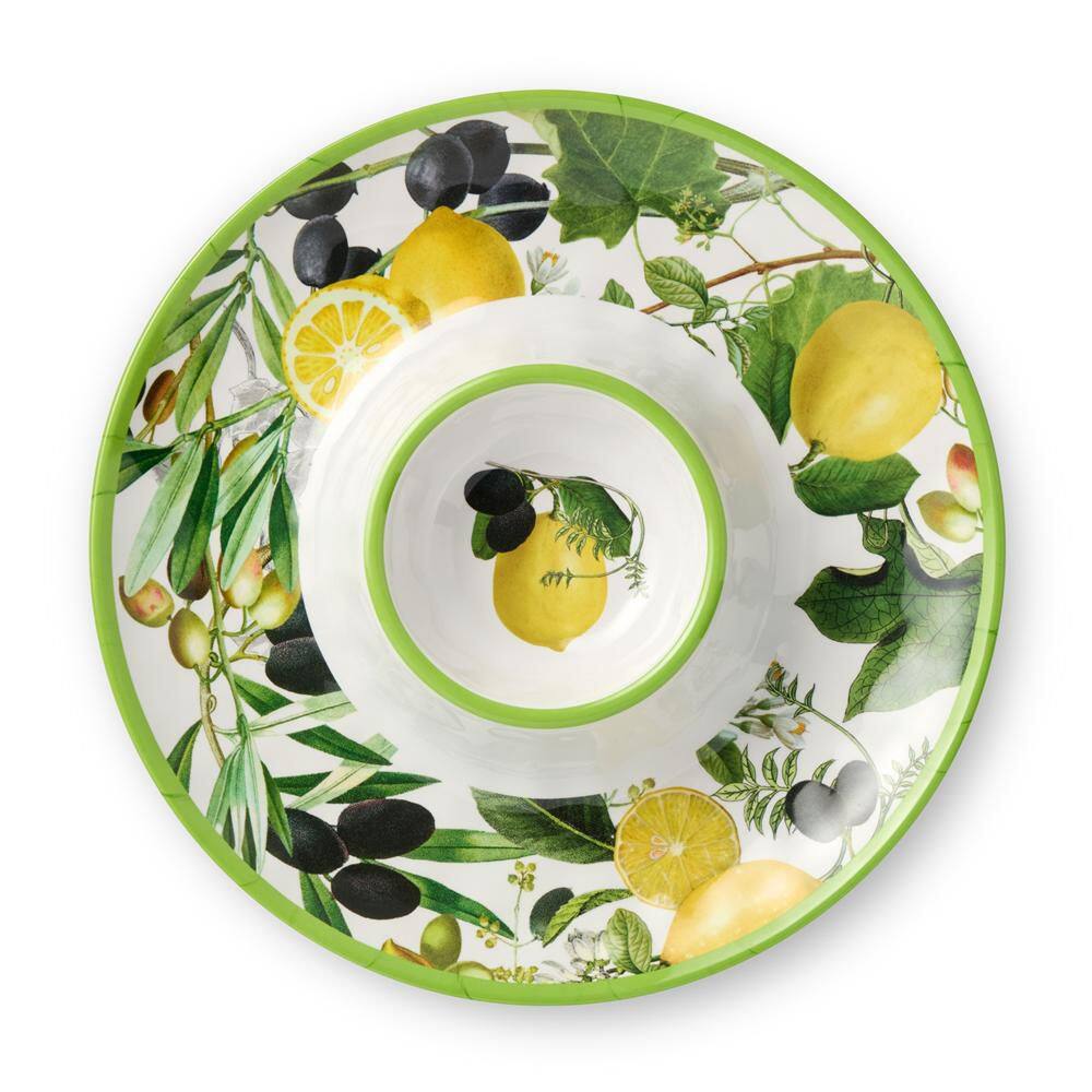 Limone 14.5 in. Multi-Colored Melamine 3-Piece Platter Set - Hercitys