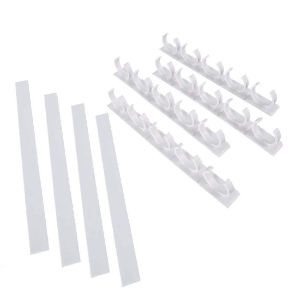 8-Pack White Gripper Clip Strip Spice Rack Organizer - Hercitys