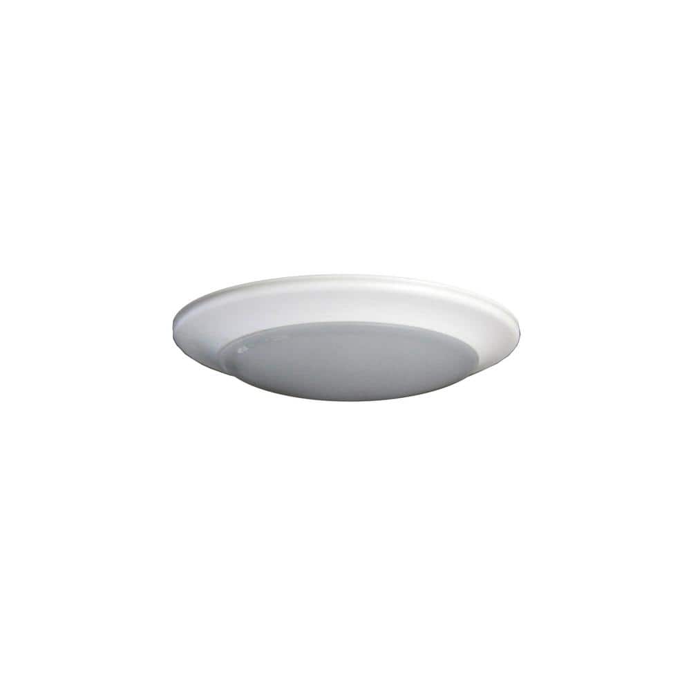 Round Disk Light Length 6 in. White Round Fixture 3000K Warm White New Construction Recessed Integrated Led Trim Kit - Hercitys