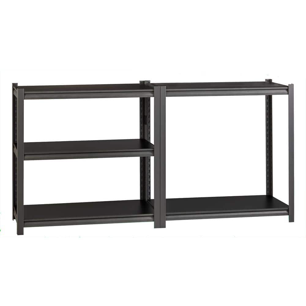 Riveted Garage Storage Shelving Unit, 5-Shelf Steel Gunmetal Gray/Black Unit 36 in. W x 72 in. H x 18 in. D - Hercitys