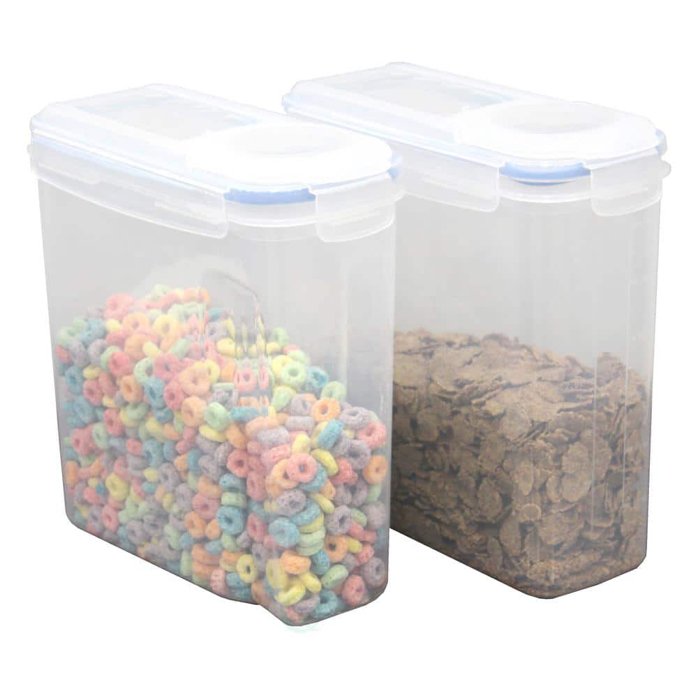 Small BPA-Free Plastic Food Cereal Containers with Airtight Spout Lid (Set of 2) - Hercitys