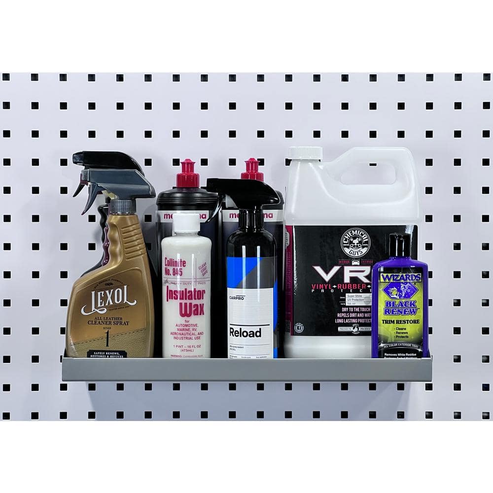 LocHook 18 in.W x 6-1/2 in.Deep Gray Epoxy Powder Coated Steel Shelf for LocBoard - Hercitys